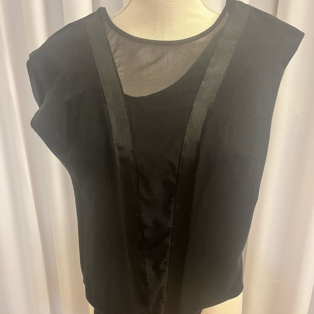 American Apparel Black Deep Plunge Bodysuit